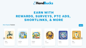 HandBucks Earn With Rewards, Surveys, PTC Ads, Shortlinks, & More