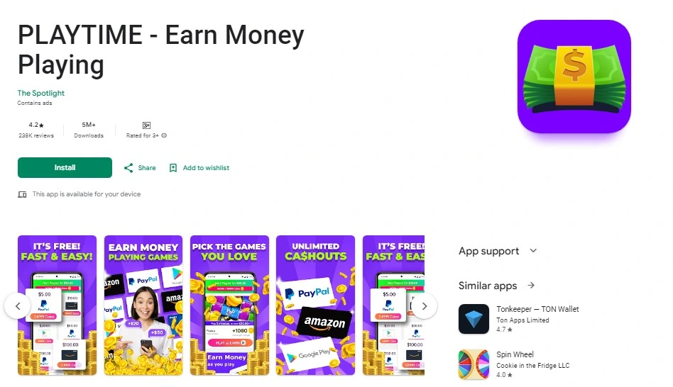 Playtime App: A Legit Way to Make Money by Playing Mobile Games.