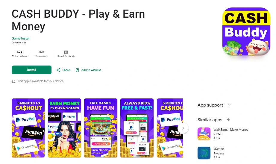 Cash Buddy: Earn Real Money by Playing Mobile Games