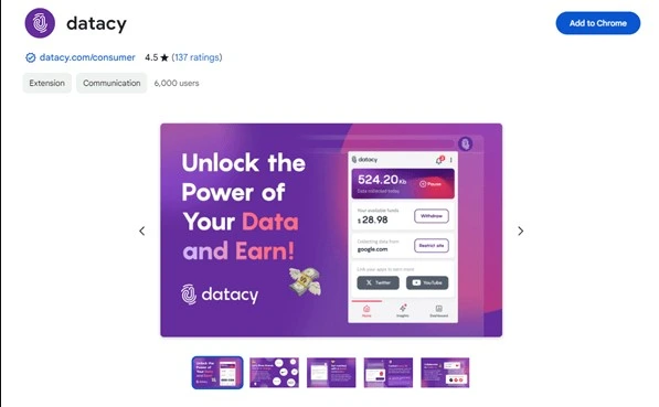 Datacy: Make Money by Sharing Your Browsing Data