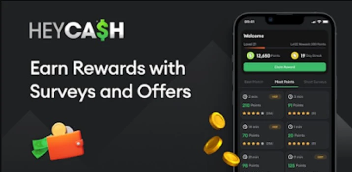 HeyCash: Earn Money Through Surveys, Offers, and More