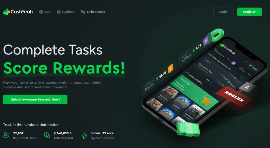 CashYeah: Earn Rewards for Completing Simple Online Tasks