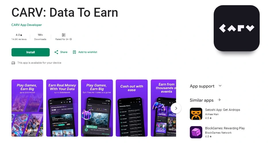 CARV:Data To Earn 