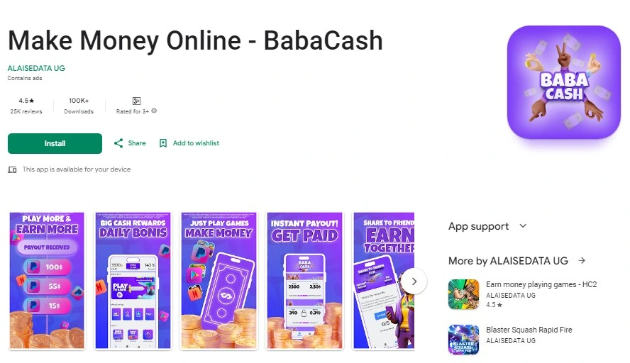 BabaCash: Earning Money Through Games and Offers