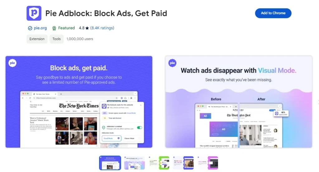 Pie Adblock: Block Ads and Earn Money Online