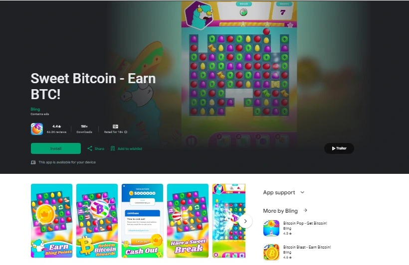 Sweet Bitcoin: Earn Free Bitcoin by Playing Games