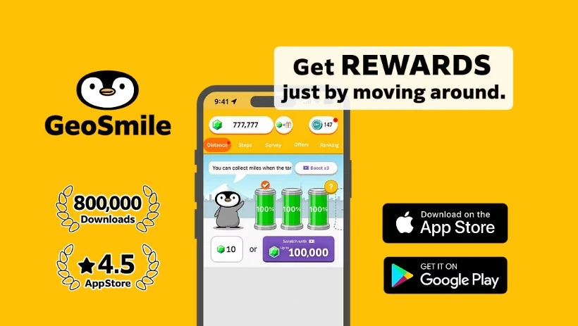 GeoSmile: Get Paid for Walking, Traveling, and More